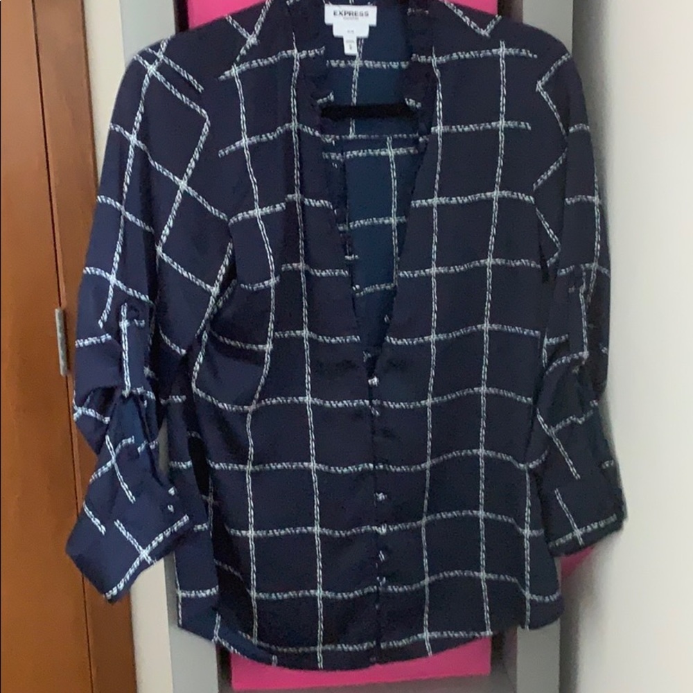 Express Navy stripe dress shirt